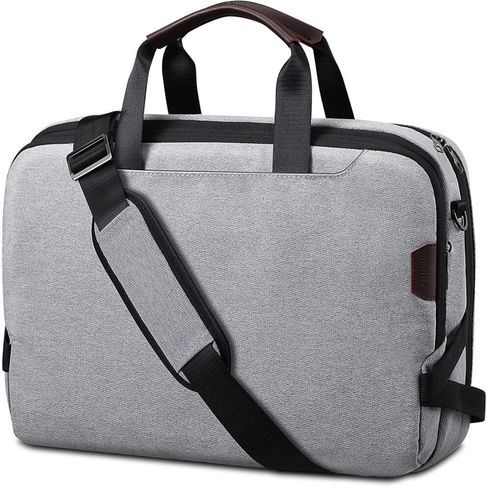 Laptop Shoulder Bag - Water-Resistant Padded Case For 15.6 Inch Laptops With Multiple Compartments For Business & Travel Grey 5906792628277