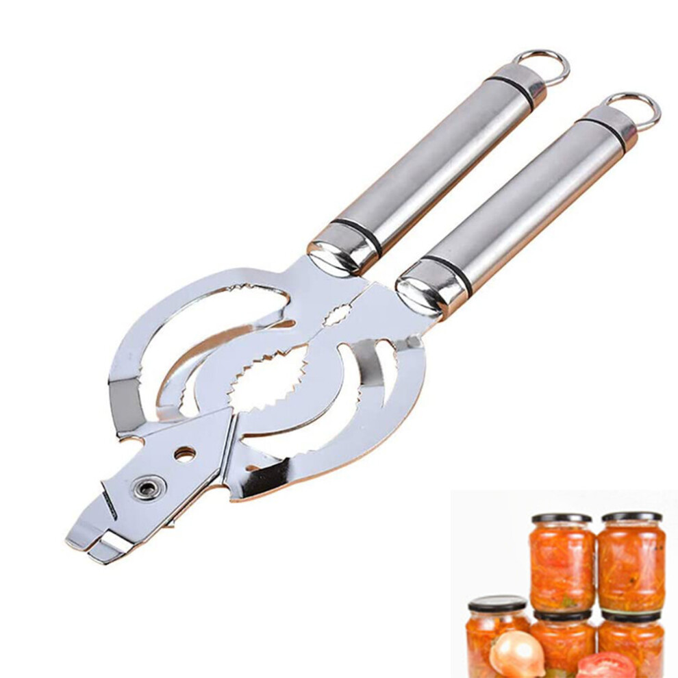 Stainless Steel Construction Jar Opener, Labor-Saving Design for Seniors and Weak Hands, Multifunctional Bottle and Jar Opener with Ergonomic Design a