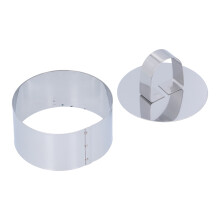 Aro de bolo durável em aço inoxidável para múltiplas funções na confeitaria, com espessura ajustável, resistente ao sal e próprio para