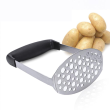 Stamper voor perfect glad stampen, roestvrijstalen constructie, antiaanbaklaag, ergonomisch ontwerp, comfortabele rubberen handgreep,