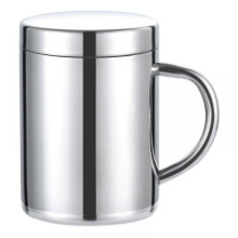 Cană portabilă cu material premium pentru naveta zilnică, cană de cafea izolată cu oțel inoxidabil cu pereți dubli și mâner puternic pentru