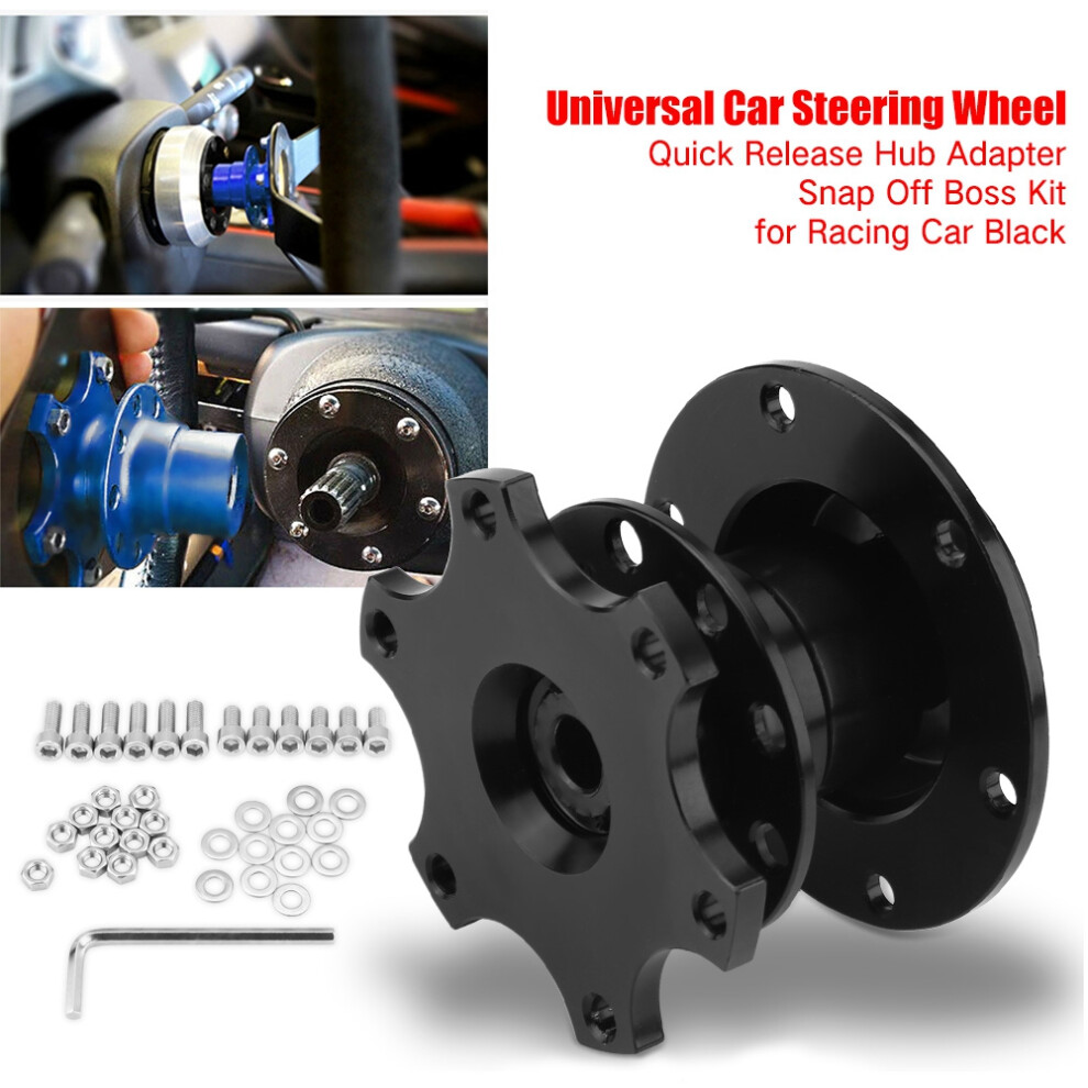 Universal Quick Release Steering Wheel Hub Adapter 8.2Cm Fits Racing Car Black 6911362892063