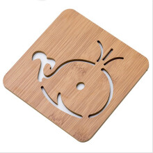 Descansos de panela de bambu para pratos, resistentes ao calor, com base antiderrapante, decorativos para sala de jantar, com excelente