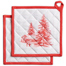 Ensemble de 2 Supports de Pot en Coton 100% - Décorations de Noël Élégantes et Pratiques