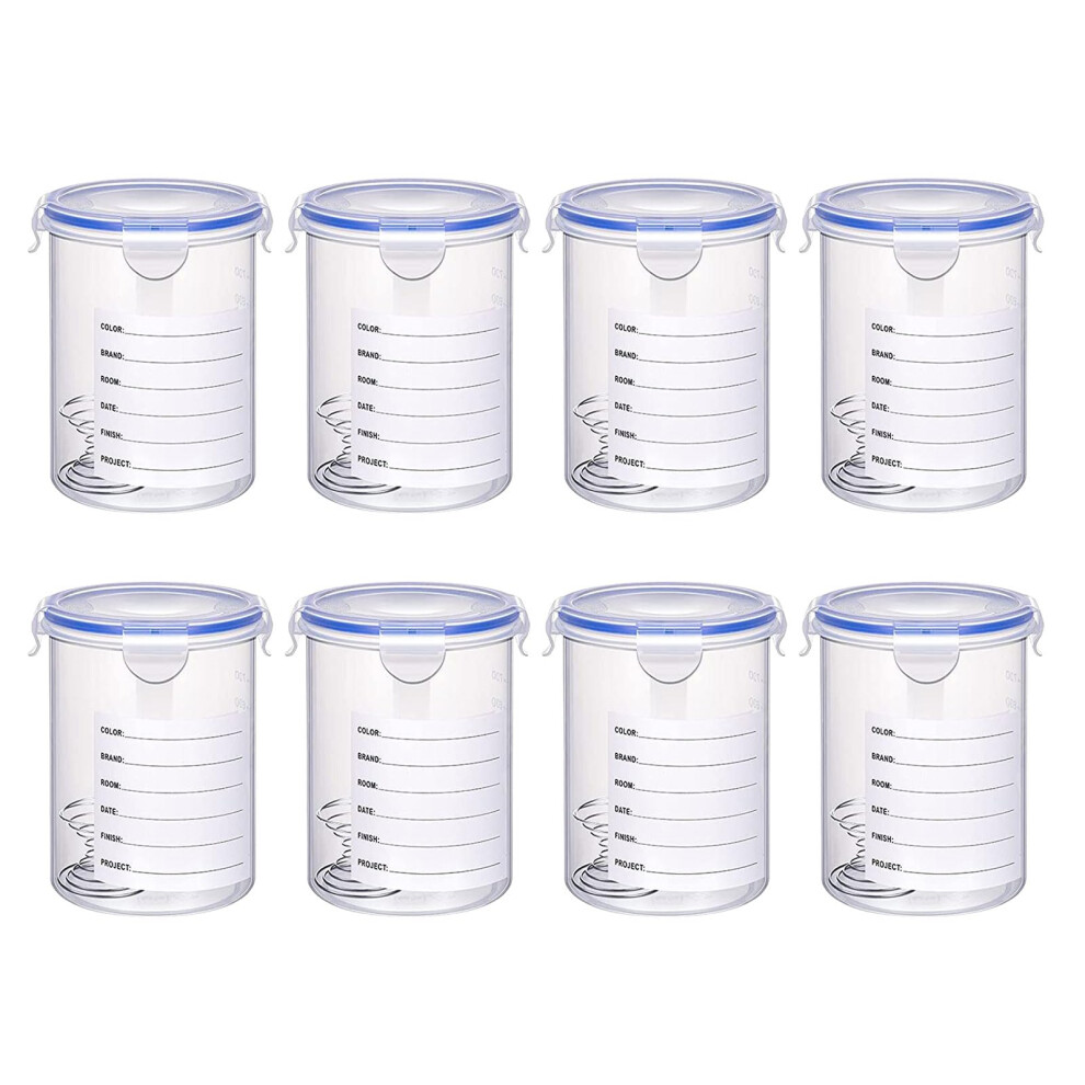 8Pcs Clear Paint Storage Container Cups With Lid For Repainting Leftover Paint Clear Plastic Leakproof 9067246894061