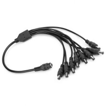 DC 12V 1 Female to 8 Male Power Adapter Cable for CCTV Security Cameras