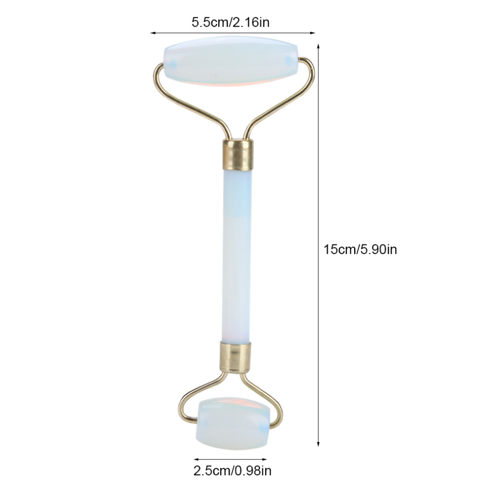 White Doublehead Jade Beauty Roller For Face Eye & Neck Massager