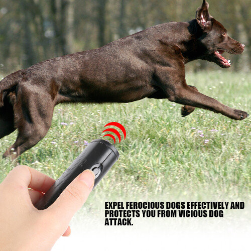 Ultrasonic 3-in-1 Bark Control Handheld Device for Dogs with LED Black 1