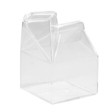 Cutie de lapte din sticlă transparentă, decor elegant cu design drăguț, perfectă pentru băuturi calde și reci, baza plată asigură o