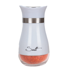 Farmhouse Chic salt- og pepperbøssesett med justerbare hellehull for presis krydder og slitesterke metalllokk