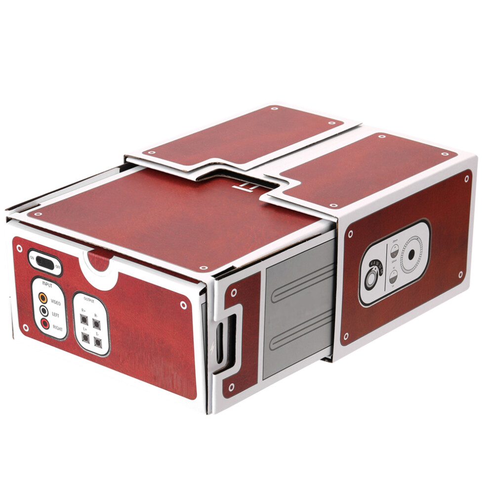 Mini Portable Cardboard Smartphone Projector With 8X Magnification For Home Cinema 8791362895015