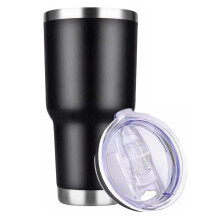 Tazza da viaggio portatile in acciaio inossidabile con doppia parete sottovuoto, tazza termica con rivestimento a polvere per bevande calde e fredde,