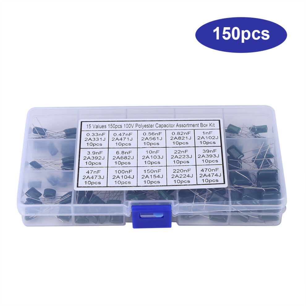 Assortment Kit: 150Pcs 0.33Nf-470Nf 100V Polyester Capacitors 8721362896026