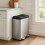 (Silver) Large Double Pedal Bin 60L Dual  Rubbish Recycling Waste Dustbin 4