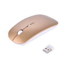 Slim 2.4GHz Wireless Keyboard & Mouse Kit for Desktop & Laptop - Gold
