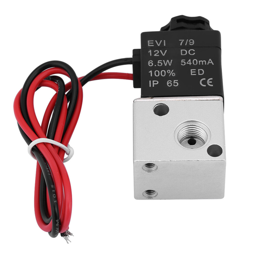Dc 12V 3V1-06 3 Way 2 Position 1/8" Bsp Normally Closed Air Valve 8121362897779