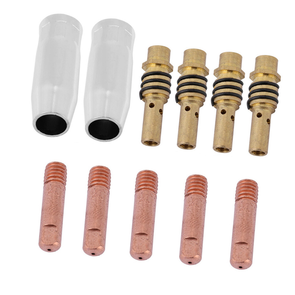 Australian Mig Welders 11Pcs Nozzles & Contact Tips Holders For 15Ak Torch Gun 8471362897843