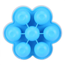 7-Cavity Silicone Egg Mold with Lid Heat-Resistant Freezer Trays Blue