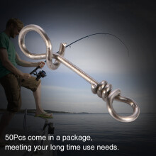 50Pcs Stainless Steel Quick Connection Clips for Fishing, Multiple Sizes