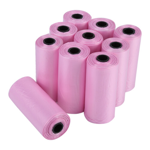 10 Rollen Hundekotbeutel 33cm x 22cm Robuste Müllbeutel Pink 1