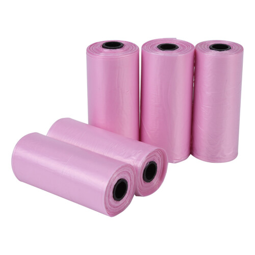 10 Rollen Hundekotbeutel 33cm x 22cm Robuste Müllbeutel Pink 2