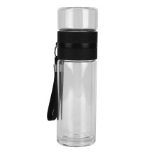 Doppelwandiges Borosilikatglas, Tee-Wasser-Trennung, isolierter Becher mit Griff, exquisites Geschenk für Teeliebhaber, Edelstahlfilter,