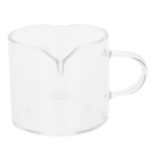 Conjunto elegante de copos multiuso para servir bebidas, em vidro borossilicato transparente com bico duplo e alça ergonômica antiderrapante para