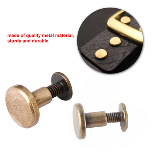20pcs Copper Brass Fasteners Flat Head Nails Rivets Leather Cap 8mm 2