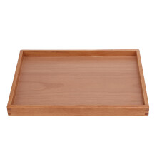 Bandeja retangular de madeira para pintar, design clássico em madeira para servir chá e café, superfície lisa com apelo elegante e atemporal.