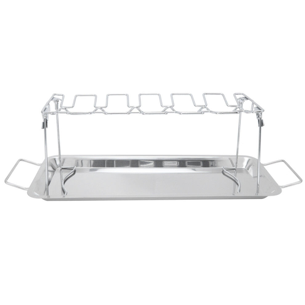 Dishwasher Safe Roaster, Bbq Grill Accessory With Concave-Convex Position Design For Secure Food Clamping, Stainless Steel Chicken Leg Rack For Kitche-image-OPC-PN5MNWV-NEW