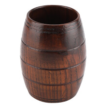 Caneca de madeira com superfície lisa, caneca em formato de barril renascentista para bebidas quentes e frias, taça de vinho artesanal com linda