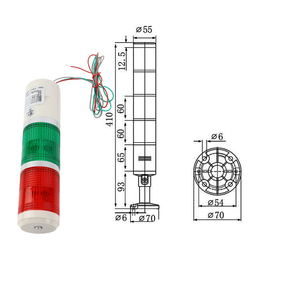 Emergency Lighting Bulb 1Pc Warning Beacon Lamp 220V Equipment Red/Green 6931362903392