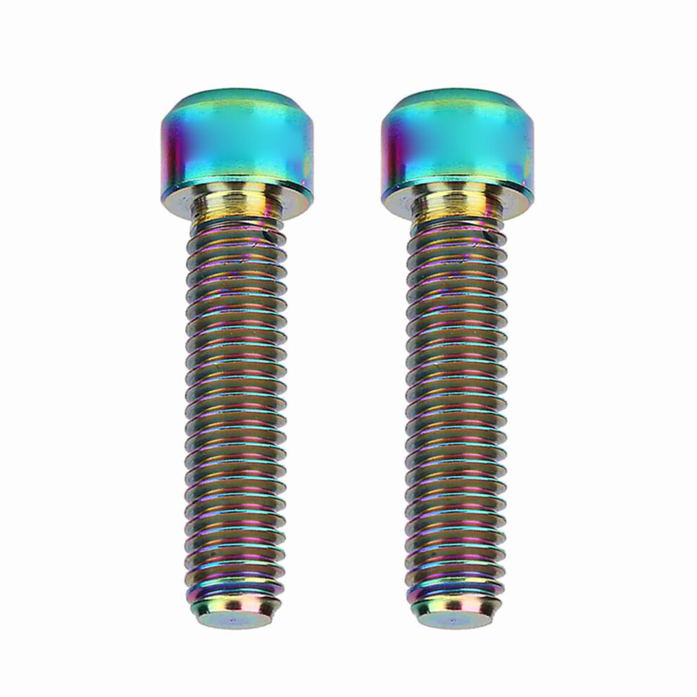 2Pcs M6x25mm Titanium Alloy Disc Brake Caliper Screws Multicolor 3741362903635