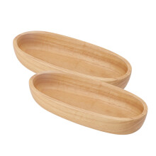 Robuste Servierplatte aus Buchenholz, vielseitig verwendbar, oval, dekorativ, Vintage-Holztablett mit klaren Linien für Esszimmer und Küche