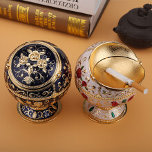 Dark Blue Portable Round Ball Ashtray for Home & Hotels Gift