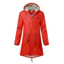 SWAMPLAND Veste de Pluie Femme Rouge XS — veste coupe-vent femme, vetement pluie, manteau a capuche, veste automne