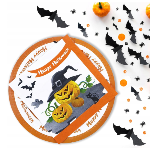 Assiettes et Serviettes Halloween Jetables Lot de 20 Pièces 2