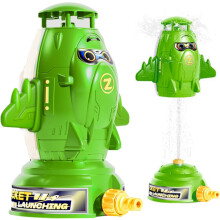 Kids Water Rocket Sprinkler Toy - Outdoor Summer Garden Play for Children's Backyard Fun, Connects to Hose for Lawn Water Activities