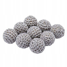 Graue Holzperlen 20mm Crochet DIY Set von 10 Stück — bastelbedarf schmuckherstellung, häkelperlen für schnullerketten