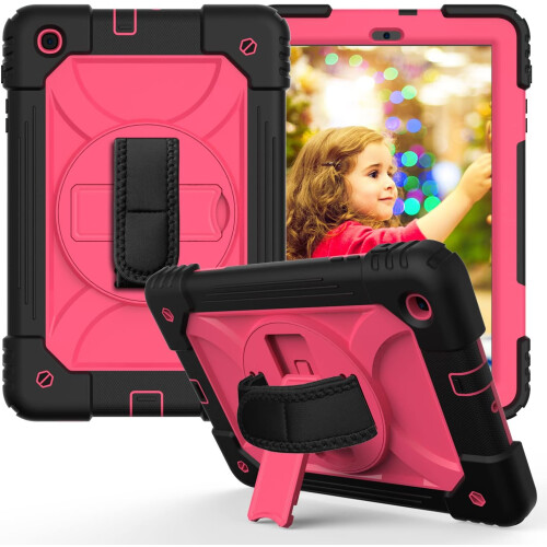Étui pour iPad 10.2 pouces avec Support Rotatif Rose