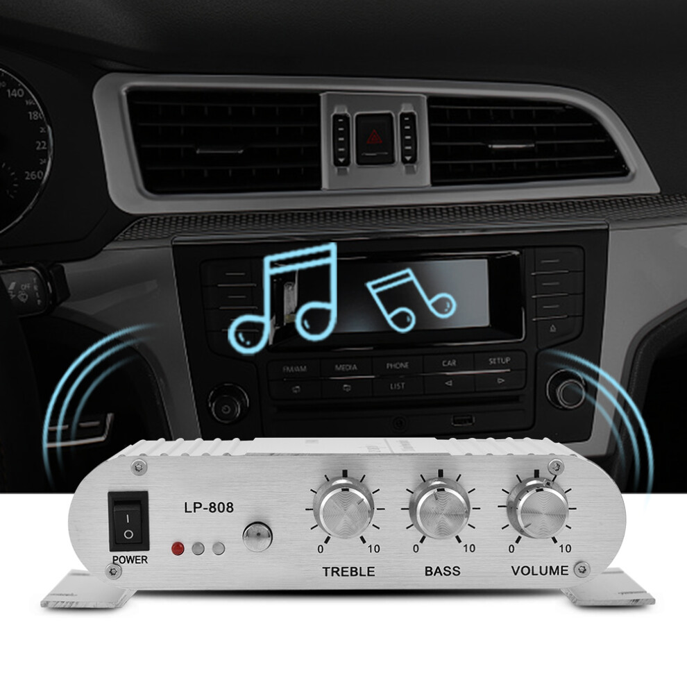 Mini 20W 2 Channel Hifi Stereo Power Amplifier 15.4X9.5x3.9cm Silver 6921362905069