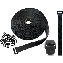 Hazarox Attaches de Câbles Velcro 5 mètres 25 attaches Noir
