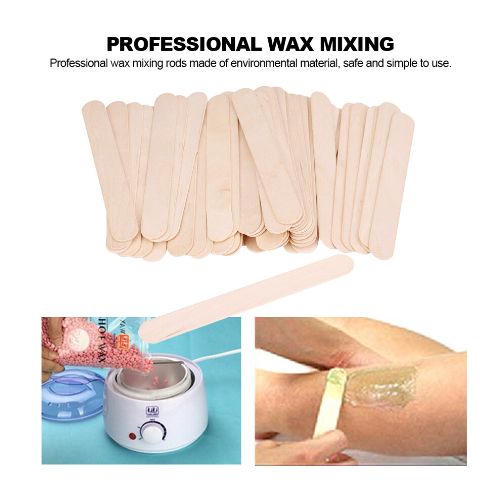 Cream 50Pcs Wooden Wax Spatula Tongue Depressor Facial Mask Applicator 15 X 1.8Cm