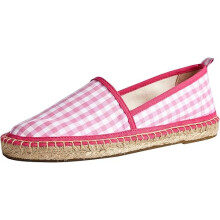 Handmade Organic Cotton Espadrilles - Pink Slip-On Summer Shoes with a Comfortable Jute Sole for Ladies