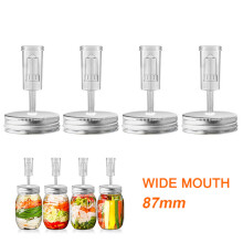 Probiotische voedselfermentatiedeksel met waterloze luchtsluis, siliconen fermentatiedeksels voor weckpotten met brede opening, starterskit voor