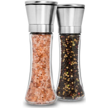 Râșnițe culinare pentru condimente, sticlă transparentă și oțel inoxidabil, râșnițe ceramice manuale, necorozive, grosime reglabilă,