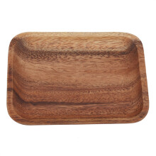 Serviertablett aus Holz für Küche und Esszimmer, bruchfeste Servierplatte aus Naturholz, wasserabweisendes Holzgeschirr für Sushi, Salate und