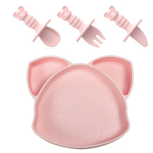 Companheiro encantador de silicone para refeições infantis, copo portátil com ventosa antiderrapante para alimentação do bebê, conjunto de