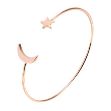 Elegantes roségoldenes Kupfer-Armband mit Mond- und Stern-Dekor (6 cm)