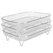 Stapelbare Roste für Heißluftfritteusen, mehrlagiges Toastrost-Set aus Edelstahl für Dörrgeräte, Grillzubehör für Heißluftfritteusen mit